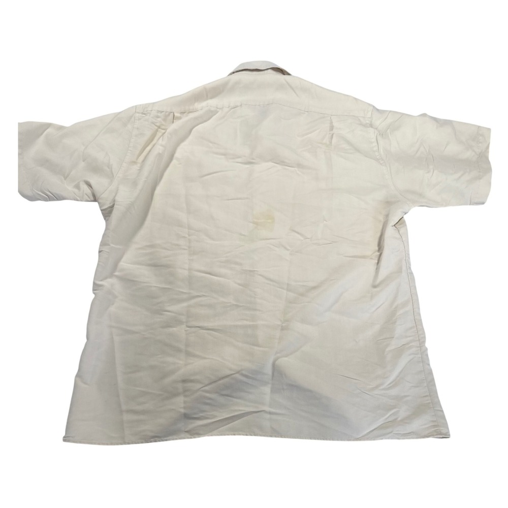 Savile Row Mens Button Up Shirt Size 16 Champagne Easy Care Comfort Office Work - Picture 2 of 11